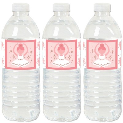 Big Dot of Happiness Tutu Cute Ballerina - Ballet Birthday Party or Baby Shower Water Bottle Sticker Labels - Set of 20