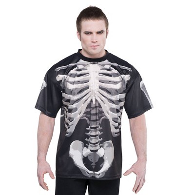 Adult Bone Black Halloween Costume T Shirt Xl Target - black skeleton t shirt roblox