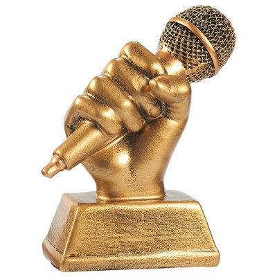 Juvale Golden Microphone Trophy