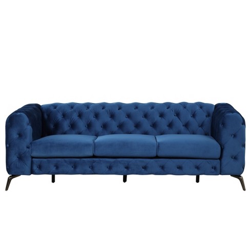 NicBex 85.5 Inch 3 Seater Sofa Couch,Modern Upholstered Velvet Sofa with Button Tufted Back and Sturdy Metal Legs for Living Room - image 1 of 4