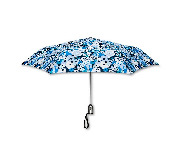 ShedRain Auto Open/Close Compact Umbrella  - Blue Floral