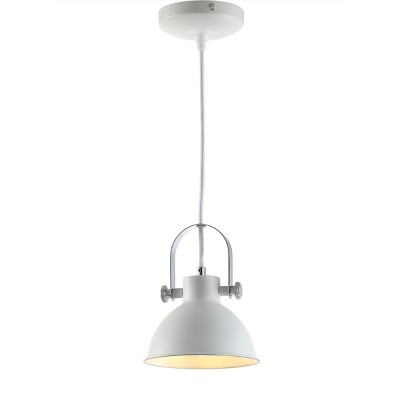 Contemporary White Adjustable LED Pendant Light, 82'' Height