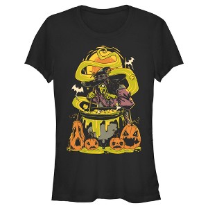 Juniors Womens Lost Gods Halloween Witches' Brew Scene T-Shirt - 1 of 4