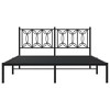 vidaXL Metal Bed Frame without Mattress with Headboard Black 59.1"x78.7" - 4 of 4