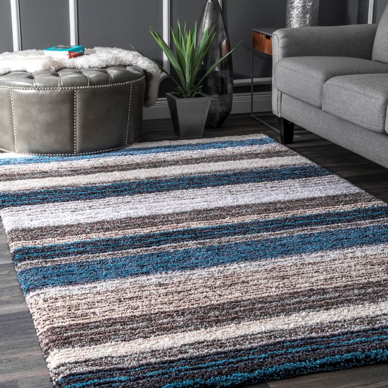 Striped Shaggy Woven Rug - nuLoom, 3 of 6