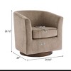 Christopher Knight Home Harlow Modern Wooden 360° Swivel Velvet Upholstered Accent Chair - 3 of 4