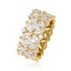 Ross-Simons 7.30 ct. t.w. Multi-Cut CZ Floral Eternity Band in 18kt Gold Over Sterling - 3 of 4