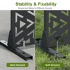 Pexfix 72" x 47" Metal Privacy Screen Freestanding Outdoor Divider Panel For Patio Deck Balcony Heavy Duty Base Weatherproof Black Triangular Cutouts - 4 of 4