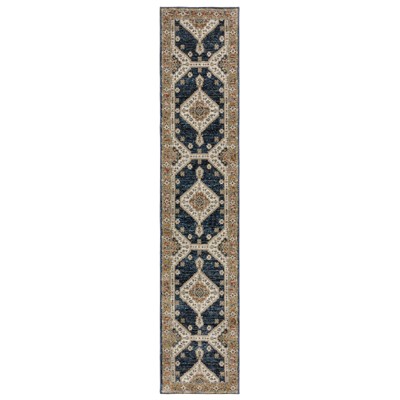 Oriental Weavers Andorra 2281E Blue/ Orange Indoor Area Rug - 2'6" x 12'