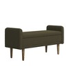Homy Casa Upholstered Storage Bench with Lift Top and Wooden Legs for Entryway Bedroom or Living Room, Forest Green - 2 of 4