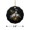 Bruce Lee Golden Dragon Porcelain Scalloped Holiday Christmas Tree Ornament  2.8" (7.1 cm) - 3 of 4