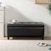CENGHU Storage Ottoman with Wooden Legs, Faux Leather Ottoman with Storage, End Bench, Entryway Footstool, Ottoman Bench for Living Room & Bedroom - 2 of 4