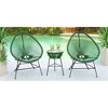 LeisureMod Montara 3-Piece Patio Furniture Set with Tempered Glass Tabletop, White for Patio, Porch, Balcony, Poolside, and Outdoor Spaces - 2 of 4