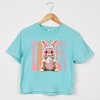 Easter Bunny Disco Ball - Women's Boxy Crop Top Graphic T-Shirt - 3 of 4