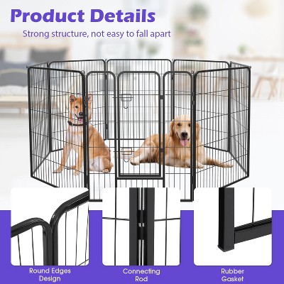 Heavy Duty Black Metal Pet Playpen with Door