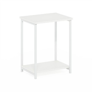 Furinno Simplistic Industrial Metal Frame End Table, 1-Pack, White/White - 1 of 1