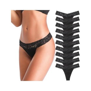 TIME HOLLOW Black See-Through Seamless Thongs - 1 of 3