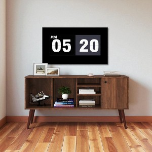 Modern TV Stand for 50-59 Inch TVs, Entertainment Center with 1 Cabinet and 3 Open Shelves, Wood Media Console for Living Room Storage - 1 of 4