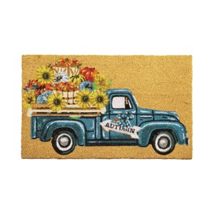 VCNY 1'6"x2'6" Sunflower Truck Fall Outdoor Coir Doormat - 1 of 4