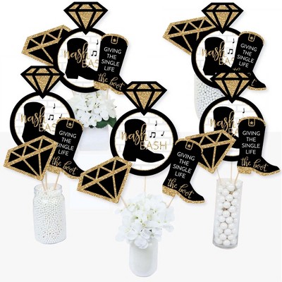 Big Dot of Happiness Nash Bash - Nashville Bachelorette Party Centerpiece Sticks - Table Toppers - Set of 15