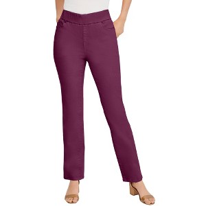 Jessica London Women's Plus Size Tall Comfort Waist Stretch Denim Straight Leg Jean - 1 of 4