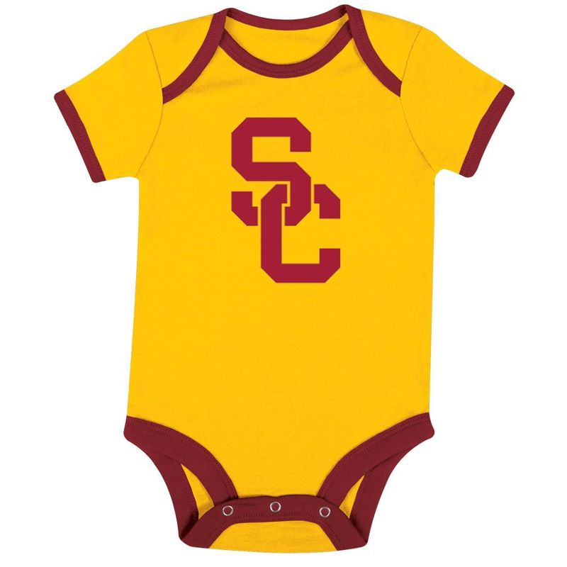 NCAA USC Trojans Infant Boys&#39; 3pk Bodysuit, 3 of 5