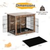 Costway 33” Dog Kennel w/ Chew-Resistant Metal Frame & Soft Mat Double Doors Dog Crate End Table - 3 of 4