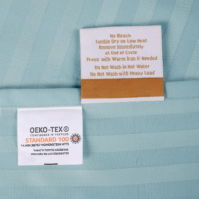 Light Blue Egyptian Cotton Deep Pocket Queen Sheet Set