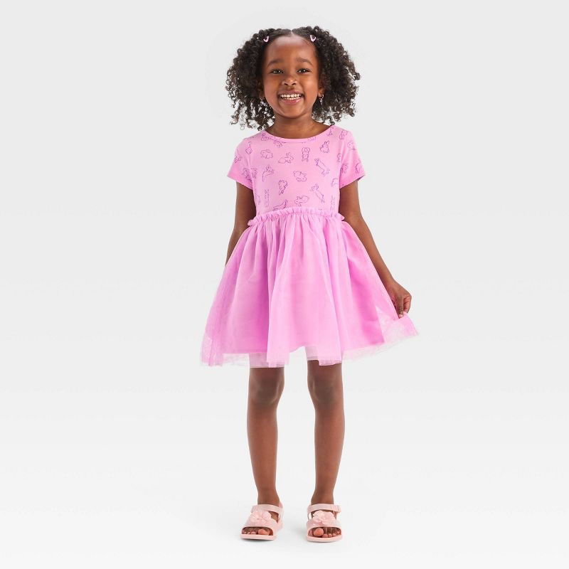  Toddler Girls' Bunny Tulle Dress - Cat & Jack™ Medium Lavender, 1 of 5