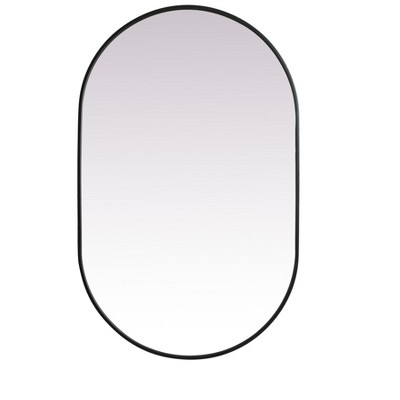 Elegant Lighting Metal Frame Oval Mirror 30x48 Inch in Black