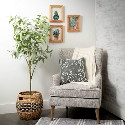 Elegant 61'' Potted Silk Eucalyptus Greenery Stems for Outdoor