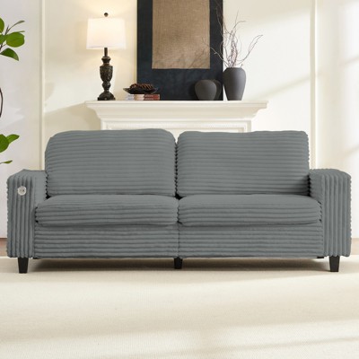 84" Oversized Loveseat Sofa Couch with USB&Type-C Charging Port, Compact 2-Seater Couch with Side Pocket,Ergonomic Design Soft Sofa