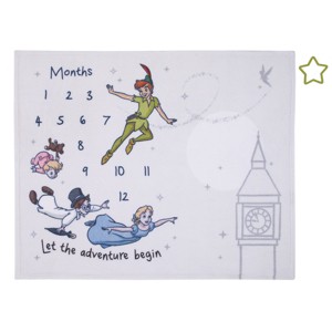 NoJo Disney Peter Pan White Let The Adventure Begin Super Soft Photo Op Milestone Baby Blanket - 1 of 4