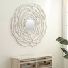 Olivia & May 45"X45" Wooden Floral Carved Room Wall Mirror with Cutout Design White - 2 of 4