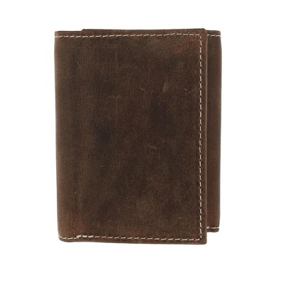 Ctm Men's Crazy Horse Leather Rfid Trifold Wallet : Target