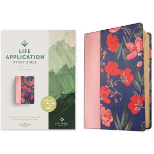 NLT Life Application Study Bible, Third Edition (Leatherlike, Pink Evening Bloom, Red Letter) - by  New Living Translation (Leather Bound) - 1 of 1