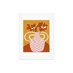 Miho Checkered retro flower pot 18" x 24" Art Print - Society6 - 1 of 2