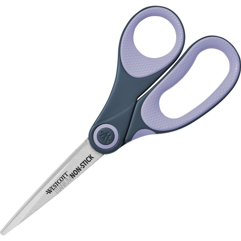 Acme Scissors Titanium Bonded 8"L Straight Gray/Purple 14910, 1 of 2