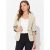 Allegra K Women's Notched Lapel Collar 3/4 Sleeve Button Front Work Formal Blazer - 2 of 4