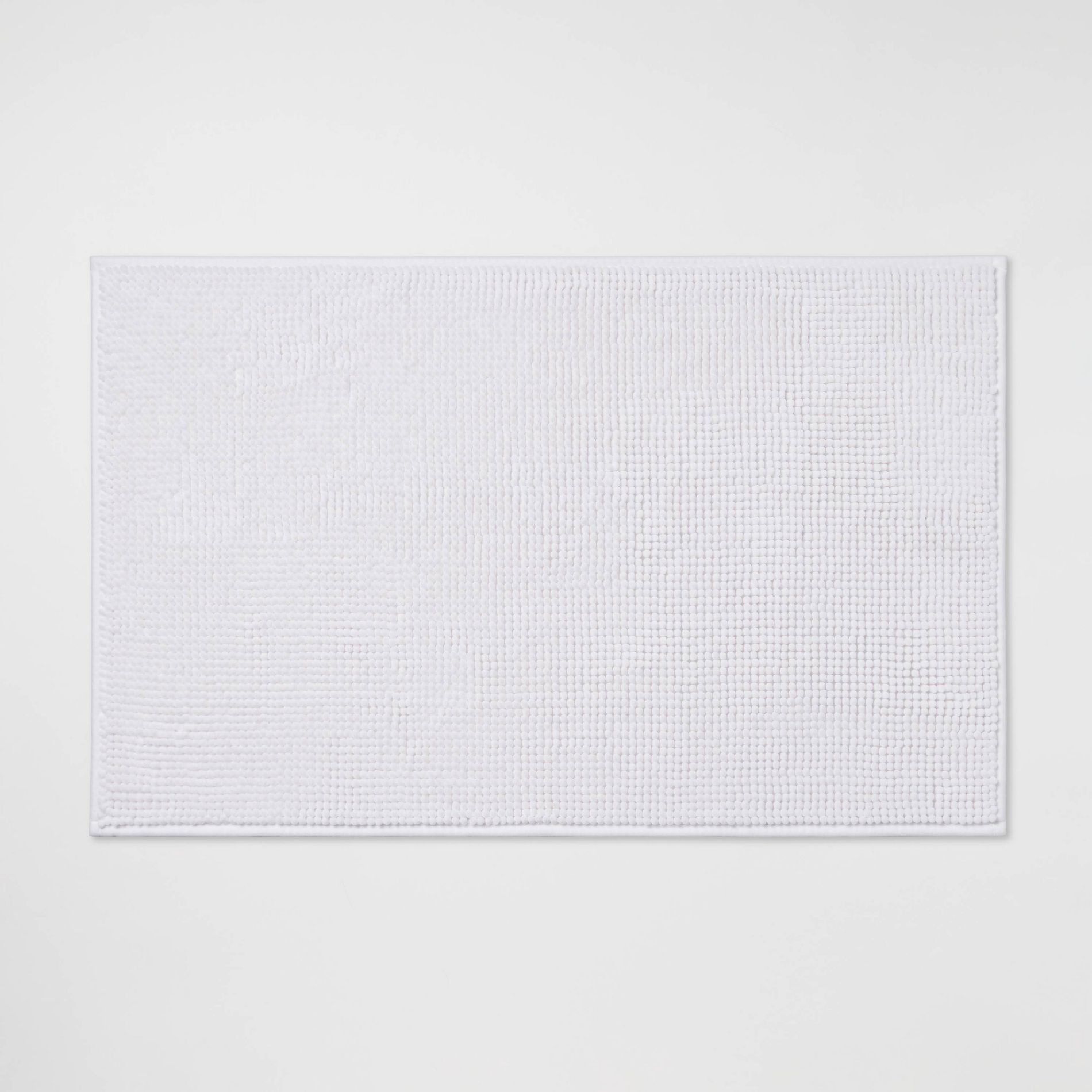 20"x32" Everyday Chenille Bath Rug White - Room Essentials™: Machine Washable, Tufted Polyester, Non-Slip Backing