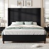 AMERLIFE Size 62" Corduroy Upholstered Bed Frame Extra Tall Wingback Headboard - 4 of 4