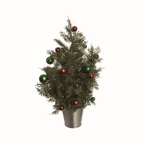 Transpac Artificial 20 in. Multicolor Christmas Holly Jolly Ornament Tree - 1 of 2