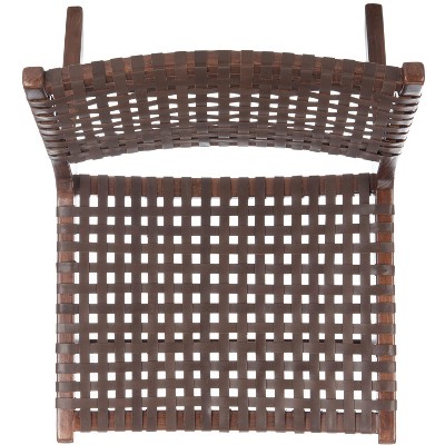 Luna Transitional Brown Leather and Wood Handcrafted Accent Chair