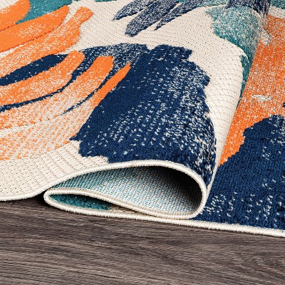 Arles Palm Floral Leaves Multi-Color Synthetic 5' x 7' Area Rug