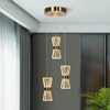 LNC Katsumata 3-Lights 11.8" Luxury and Glam Cluster Hourglass-Shaped Integrated LED Chandelier,Brass - 2 of 4
