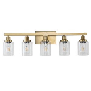 DAKAFUL Modern Bathroom Vanity Light, 4/5/6/8/10-Light Vanity Fixtures with Clear Glass Shade, Reversible Wall Sconces Over Mirror,for Bedroom - 1 of 4