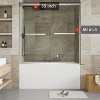 Frameless Shower Door, Sliding Glass Doors with 5/16" (8Mm) Clear Tempered Glass, Shower Door with Stainless Steel Handle for Walk In Shower - 3 of 4