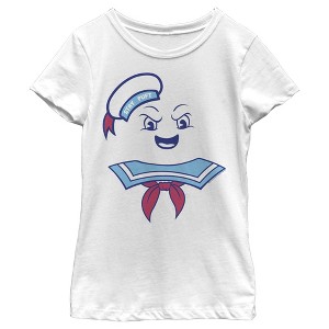 Girl's Ghostbusters Stay Puft Marshmallow Man Face T-Shirt - 1 of 4