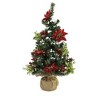 18.0 Inch Poinsettia Evergreen Tree Burlap Base Home Decor Figurines - 3 of 3