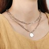 Unique Bargains Silver Tone Layered Necklaces Disc Pendant Paperclip Link Necklaces for Women 1PC - 4 of 4